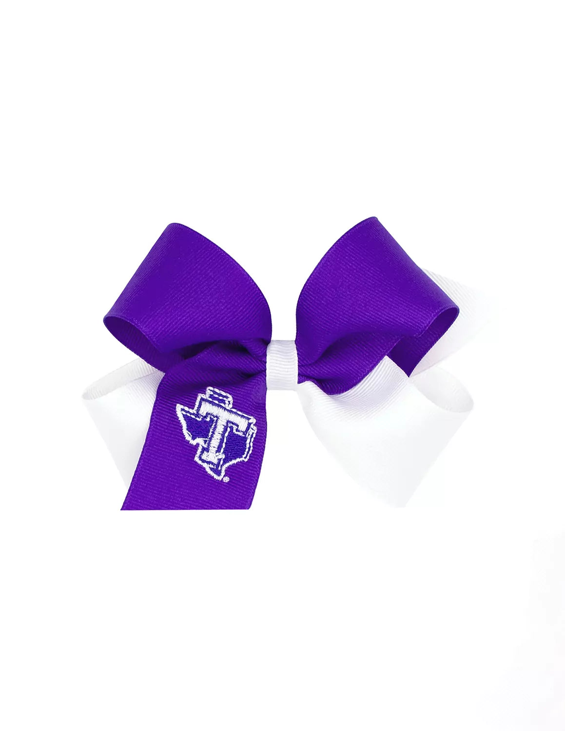 TSU Medium Two-Tone Embroidered Hair Bow