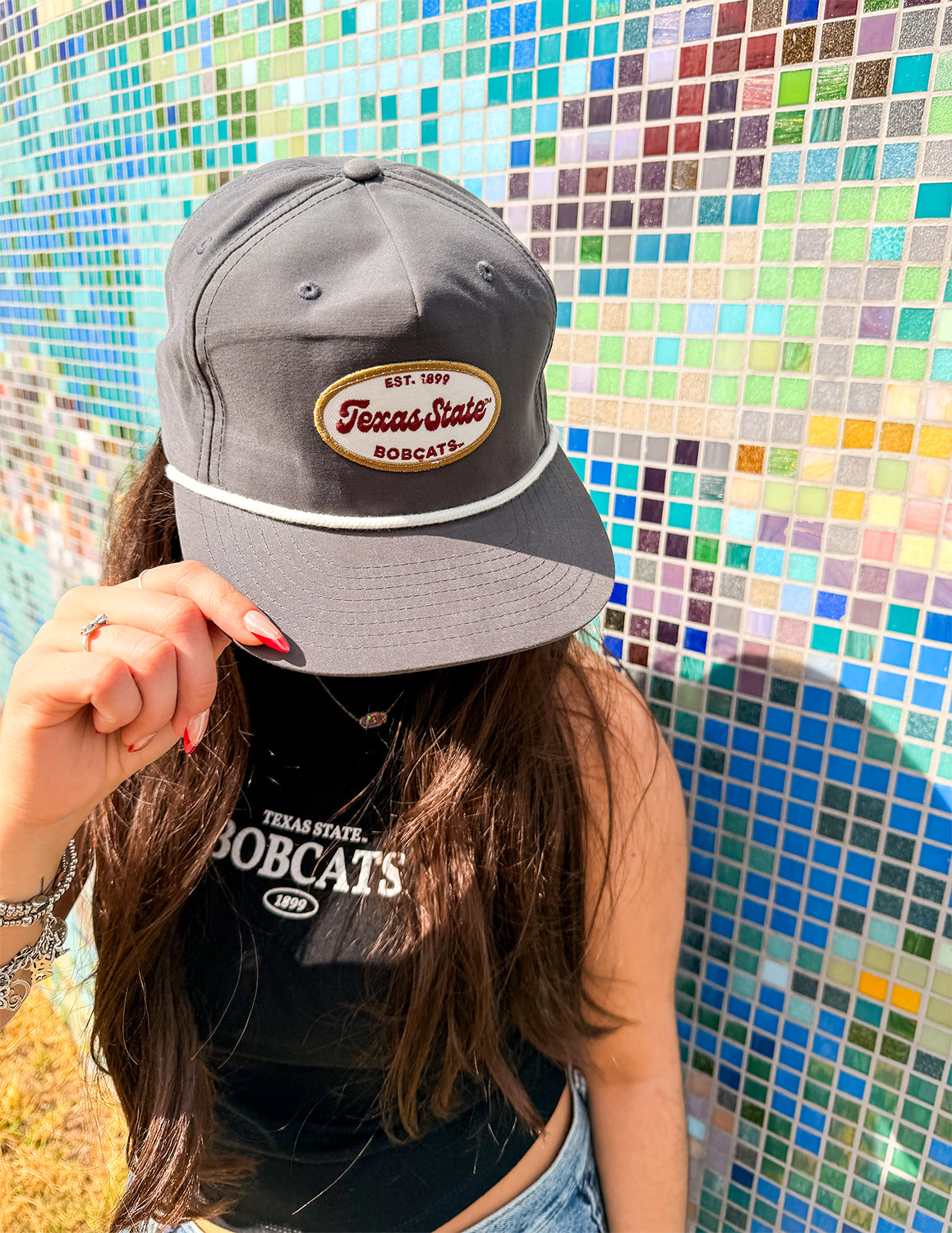 TXST P Vintage Oval Patch Hat