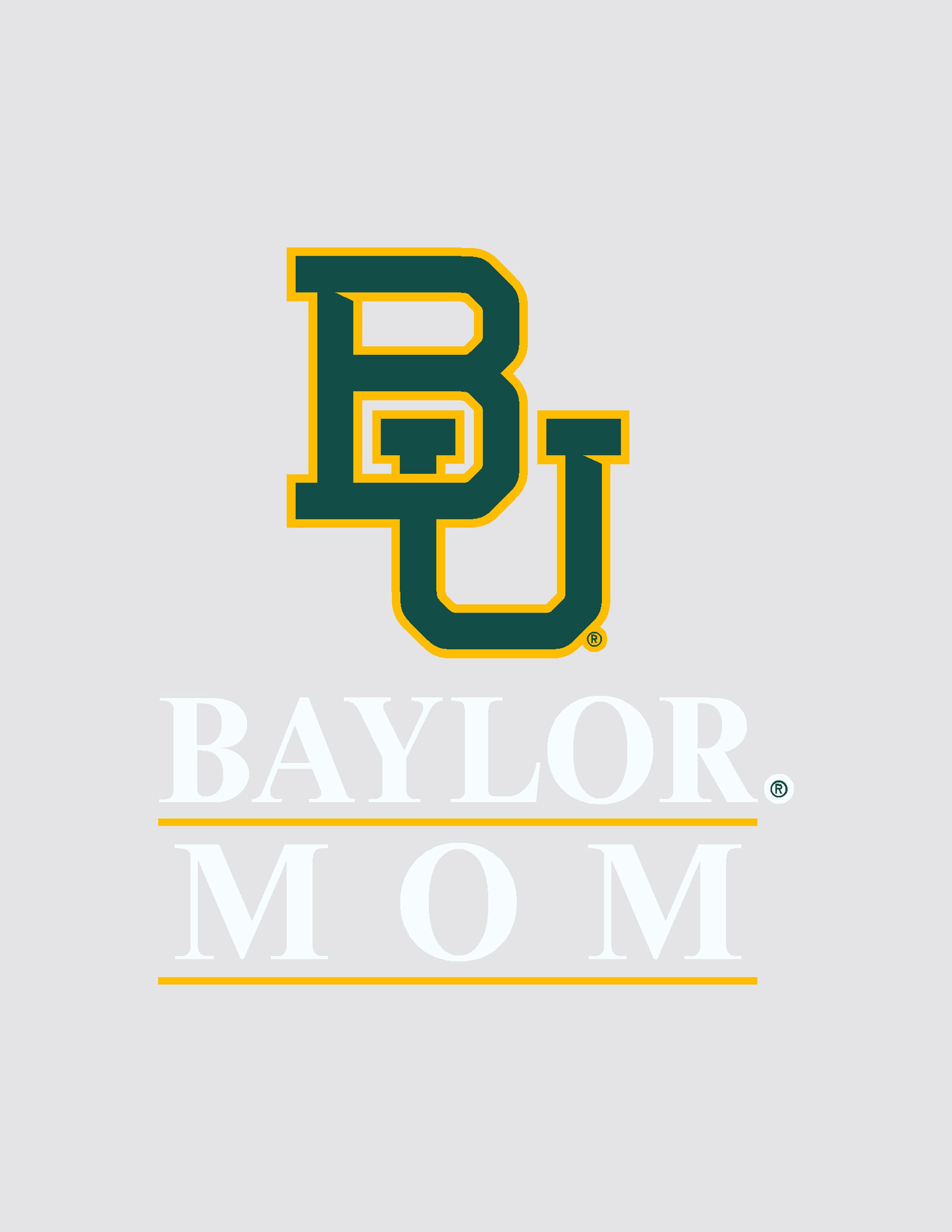 BU Logo Over Baylor Mom Car Decal