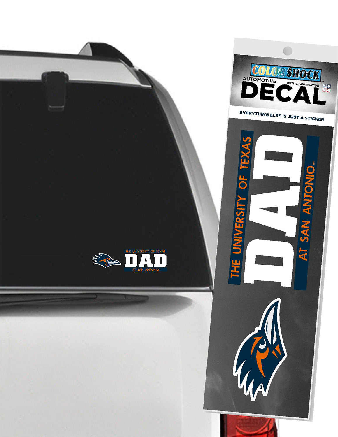 UTSA Logo Next To Dad Car Decal
