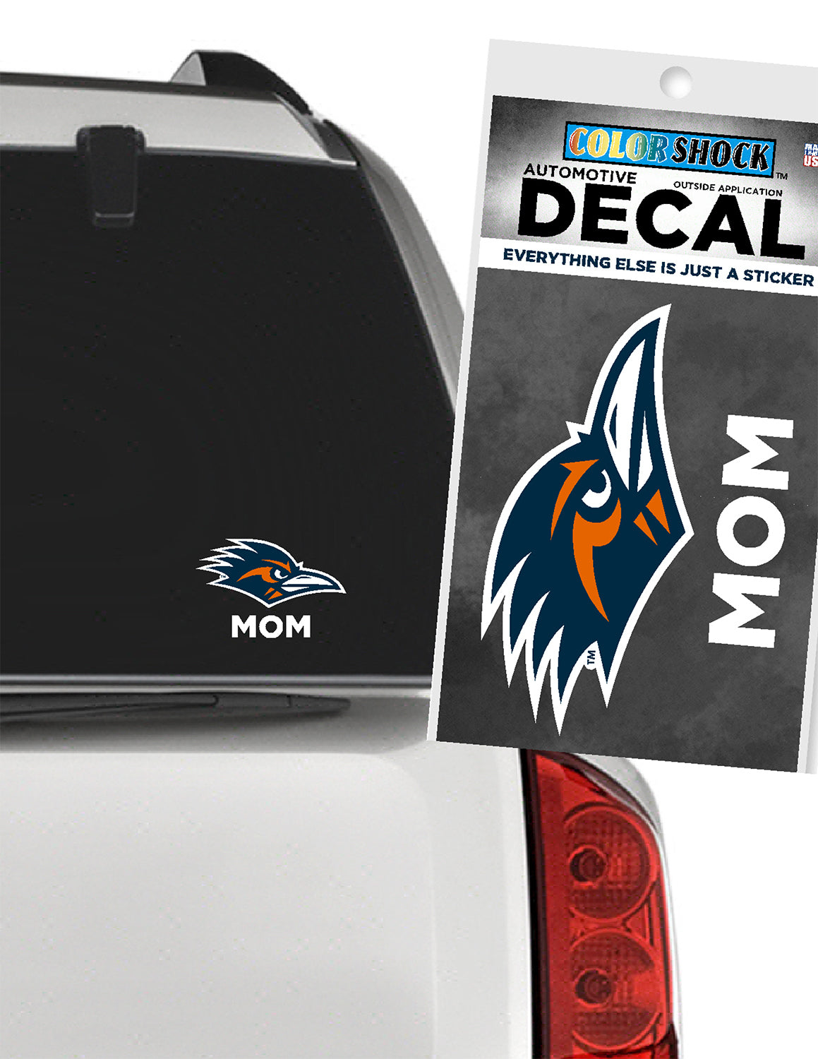 UTSA Mom Under Mascot Car Decal
