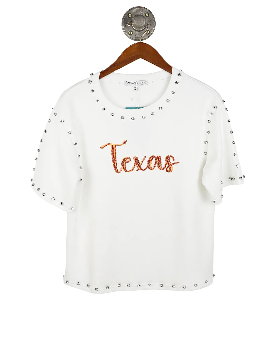 UT Sequin Script Jeweled Tee