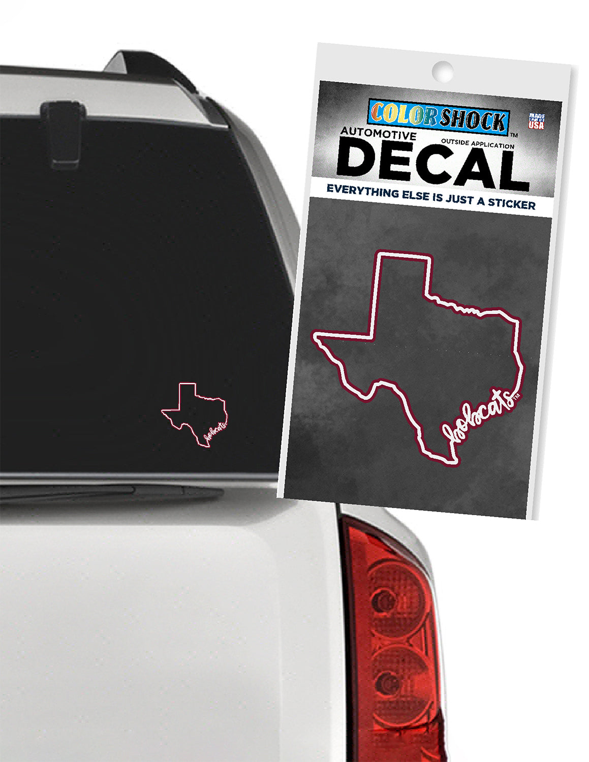 TXST Bobcats State Script Car Decal