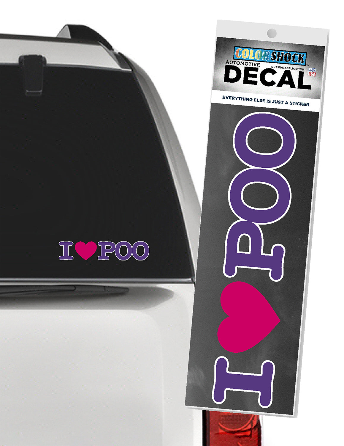 TSU I Heart Poo Car Decal