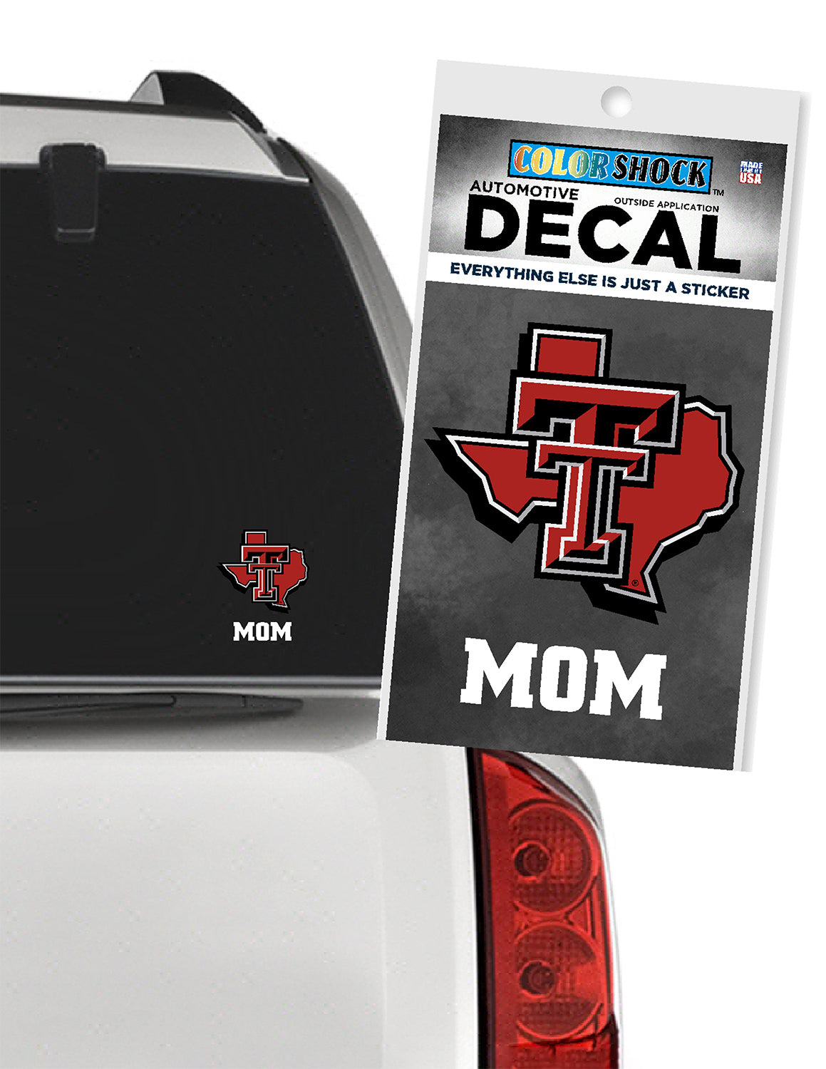 TTU Stacked Over Mom Decal