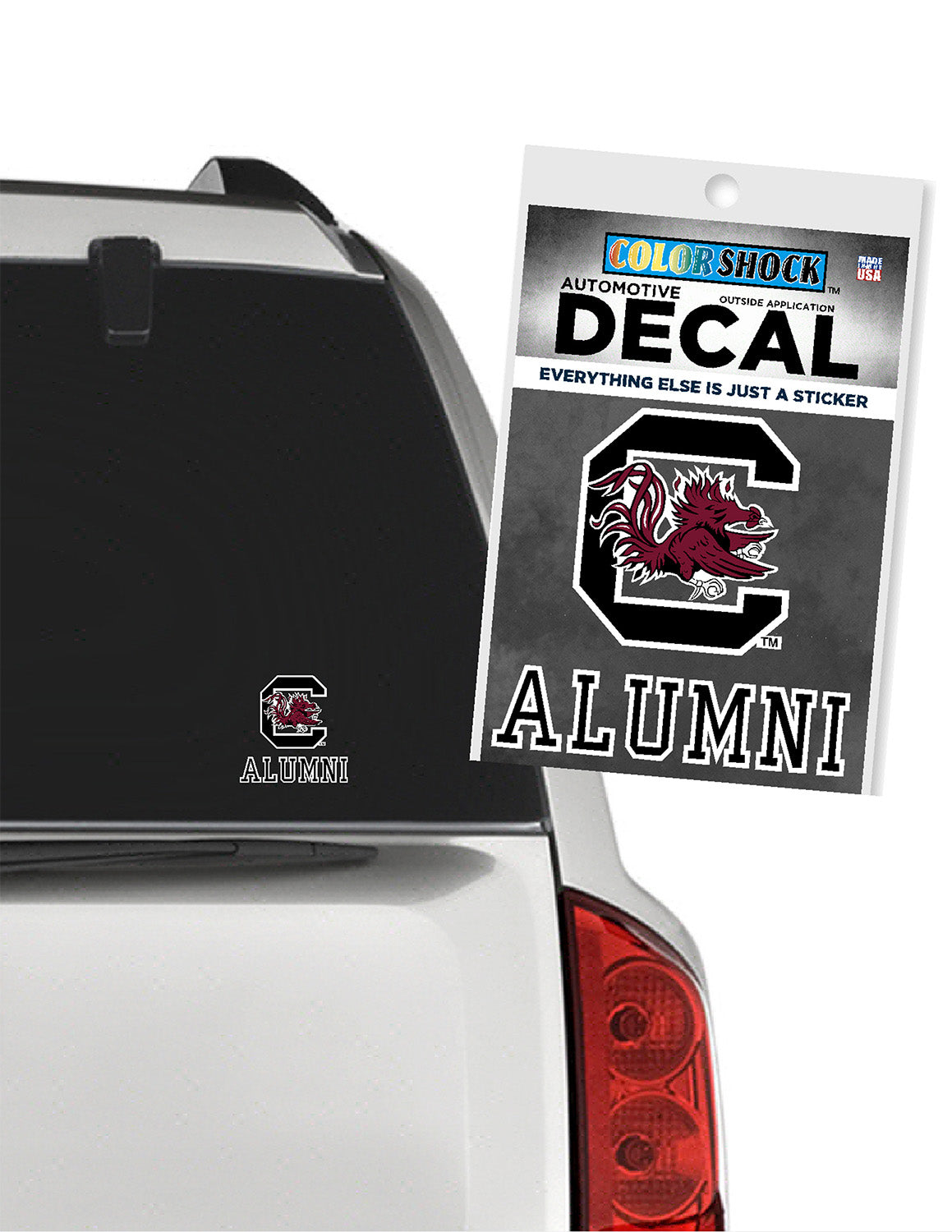 USC Gamecock Logo Over Alumni Car Decal