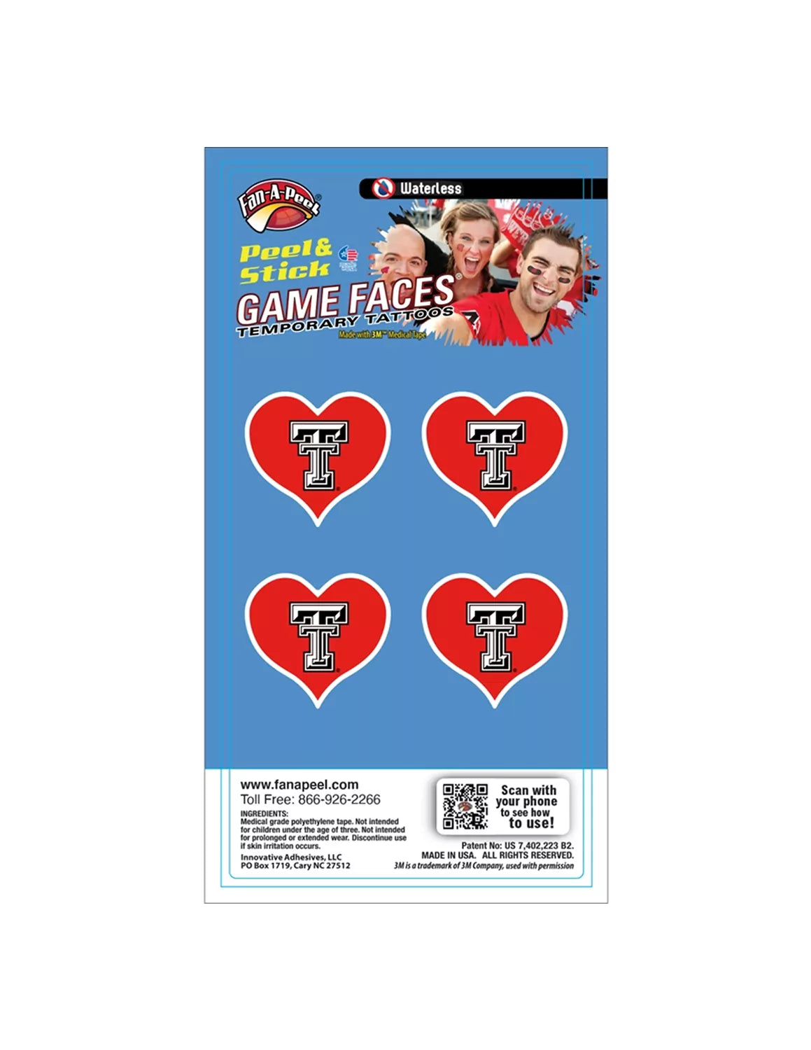 TTU Peel & Stick Heart Tattoos