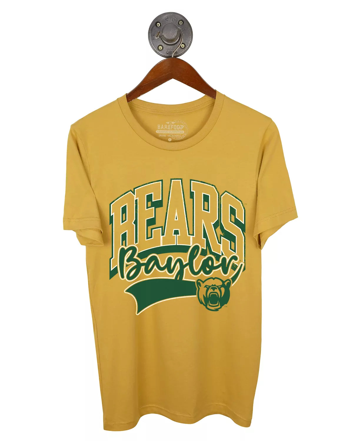 Mustard Baylor University unisex t-shirt that features "Bears" text and a Bears logo. 
