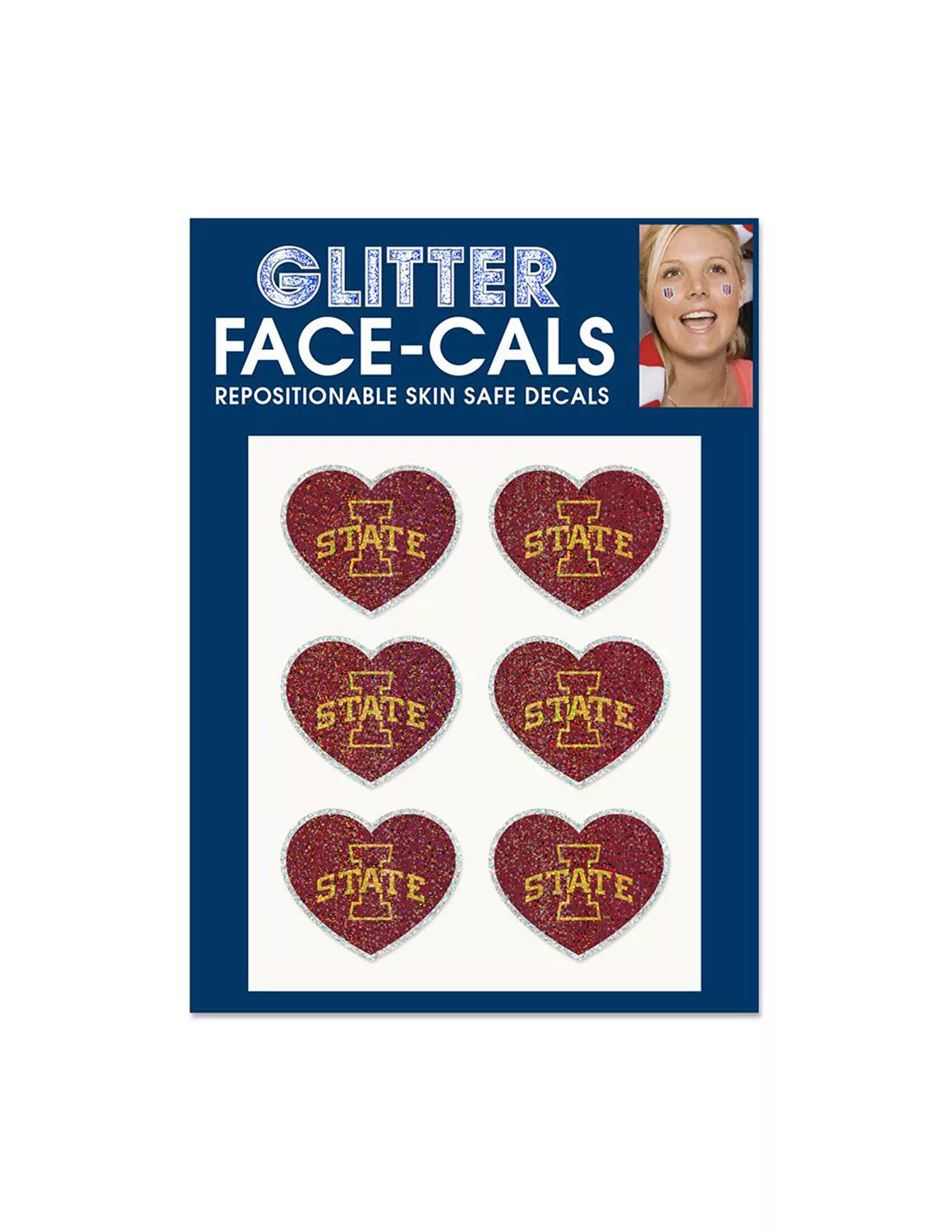 ISU Glitter Heart Face-Cals