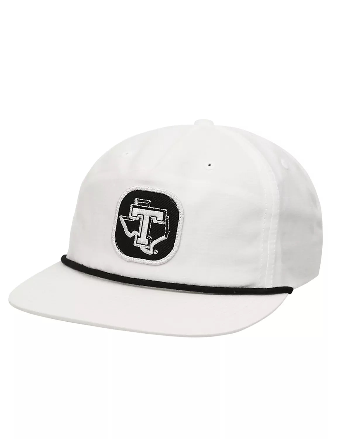 White Tarleton State University unisex rope hat with a black and white TSU patch. 